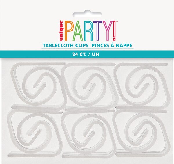 24 CLEAR TABLECOVER CLIPS