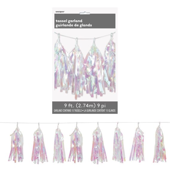 IRIDESCENT TASSEL GARLAND 9ft