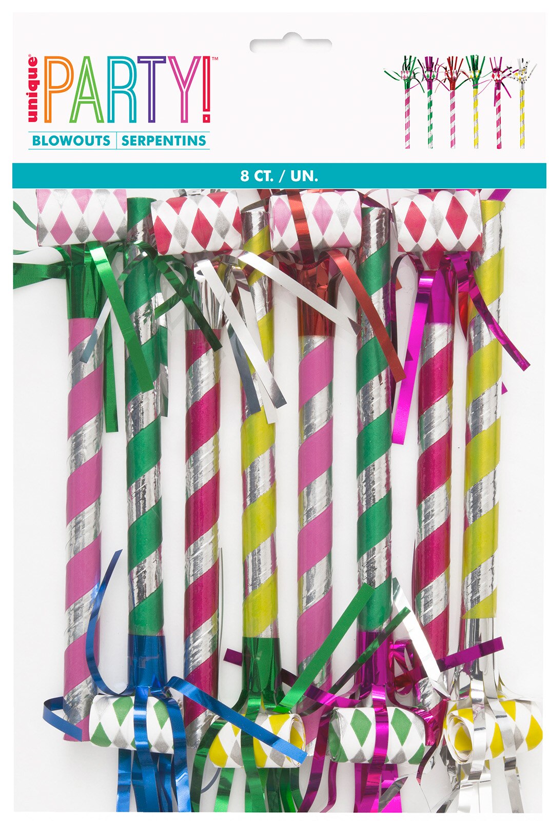 Unique Industries Fancy Nancy Blowouts – 8 Stück, Bunte Party-Luftschlangen Für Kinder