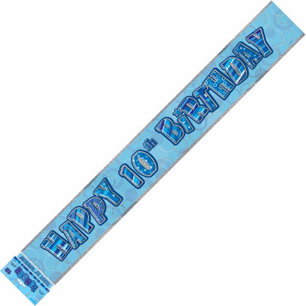 GLITZ BLUE 10 FOIL BANNER 12ft